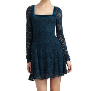 Teal Velvet Lace _Winter Party Dress_Yes!